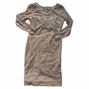 Nude Champagne Sequin Hourglass Dress